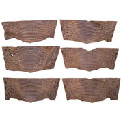 Caiman Project Piece Bundles, Various Colors Genuine Hide, Light Brown Bellies / 6 Pack / Small | The Leather Guy