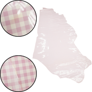 Spade Collection, Patent Cow Handbag Leather, Sides and Project Pieces, Small Pink Gingham / Side / 18-20 Sq Ft Low-Grade | The Leather Guy