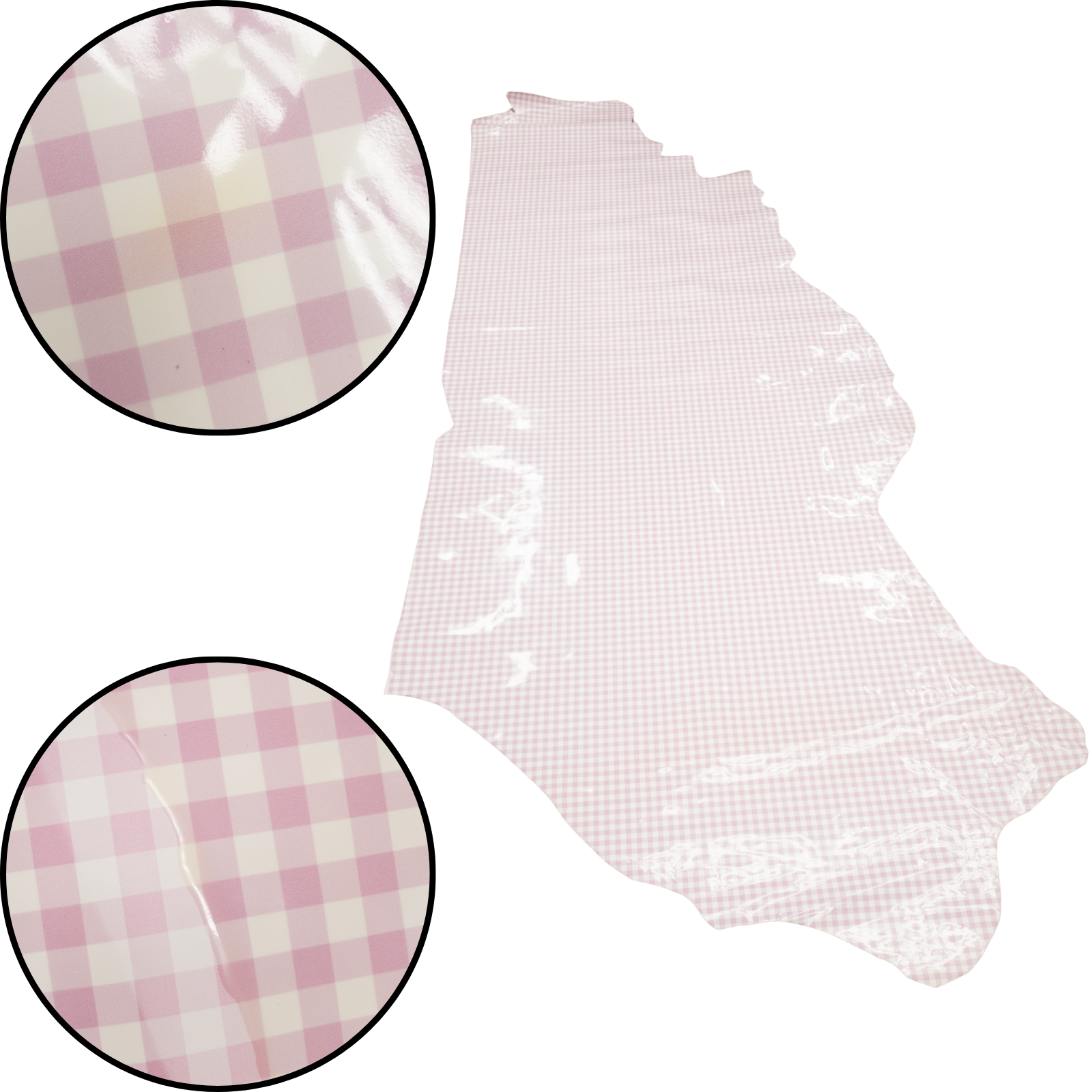 Spade Collection, Patent Cow Handbag Leather, Sides and Project Pieces, Small Pink Gingham / Side / 18-20 Sq Ft Low-Grade | The Leather Guy