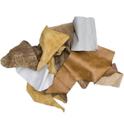 Upholstery Scrap Remnant Bags - 3-4 oz Color Mix, Light-Med Brown Miix / Small Pieces / 1 lb | The Leather Guy