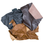 Upholstery Scrap Remnant Bags - 3-4 oz Color Mix, Med-Dark Brown Mix / Large Pieces / 1 lb | The Leather Guy