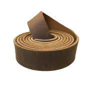SB Foot Non-stock Leather 60" Strap, Various Colors 5-6/10-11 oz, Med Brown (Pull-Up) 8.5-9.5 oz / 1" / 60" | The Leather Guy