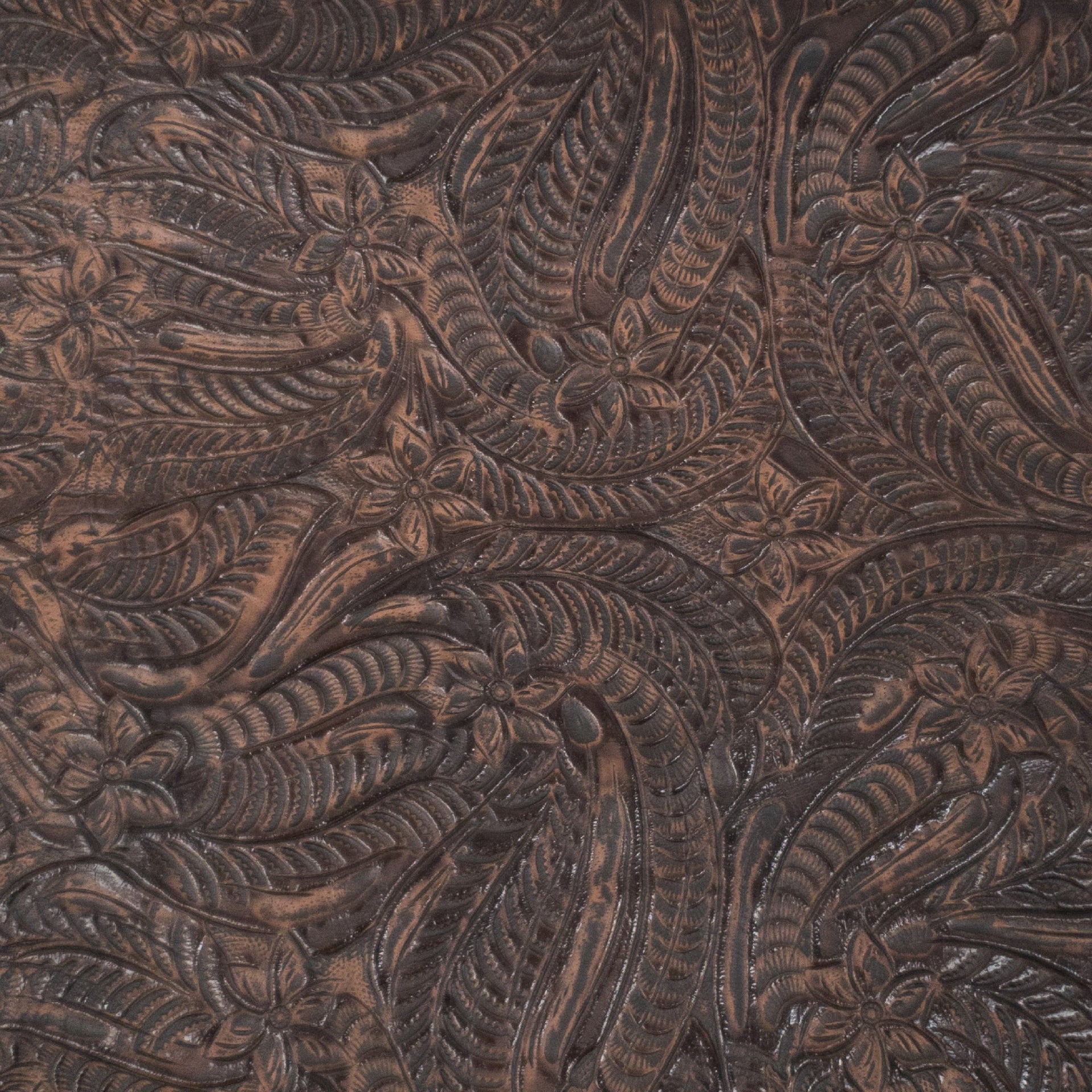 Western Cowhide Leather – 2–4 oz Embossed Grain – Large Pre-cuts, Browns / Mocha Pheasant / 10"x10" | The Leather Guy
