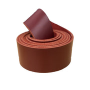 SB Foot Non-stock Leather 60" Strap, Various Colors 5-6/10-11 oz, Motorcycle (Red) 8.5-9.5 oz / 1 1/2" / 60" | The Leather Guy