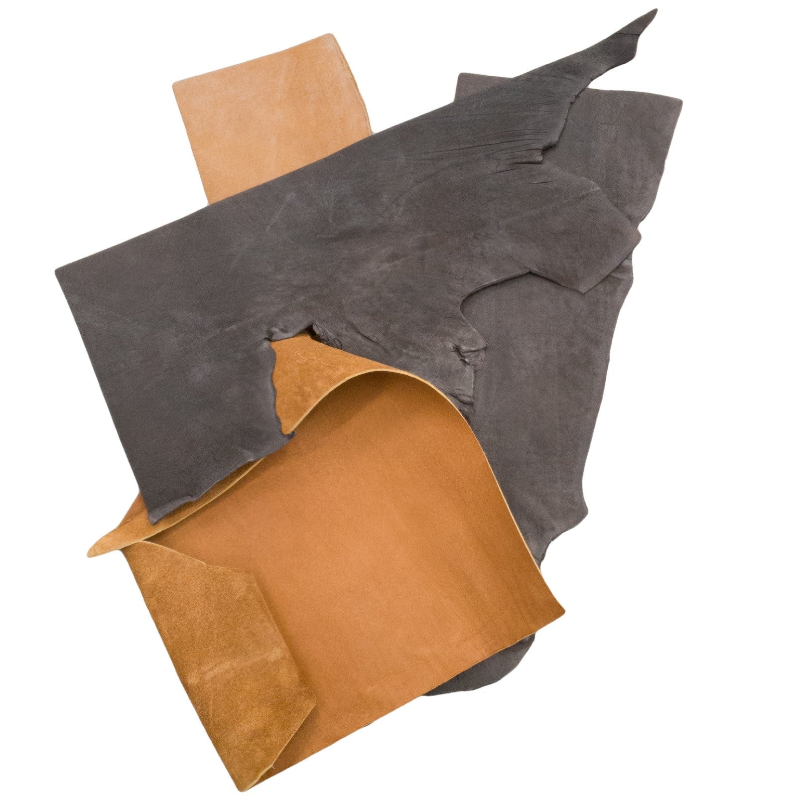 Cow Leather Large Scrap Brown Mix Heavy hide pieces 3 pound Bag,  | The Leather Guy
