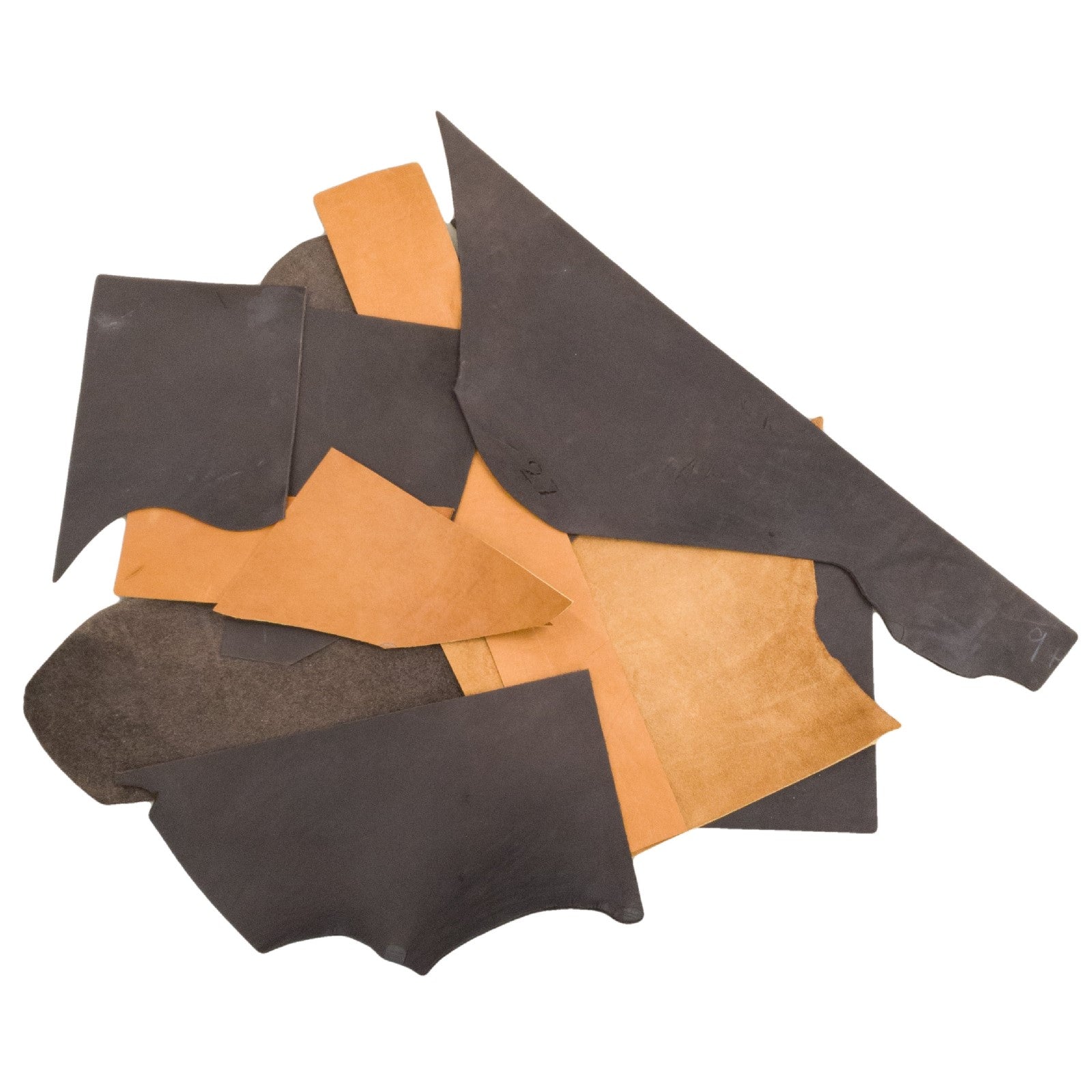 Cow Leather Small Scrap Brown Mix Heavy hide pieces 1 pound Bag,  | The Leather Guy