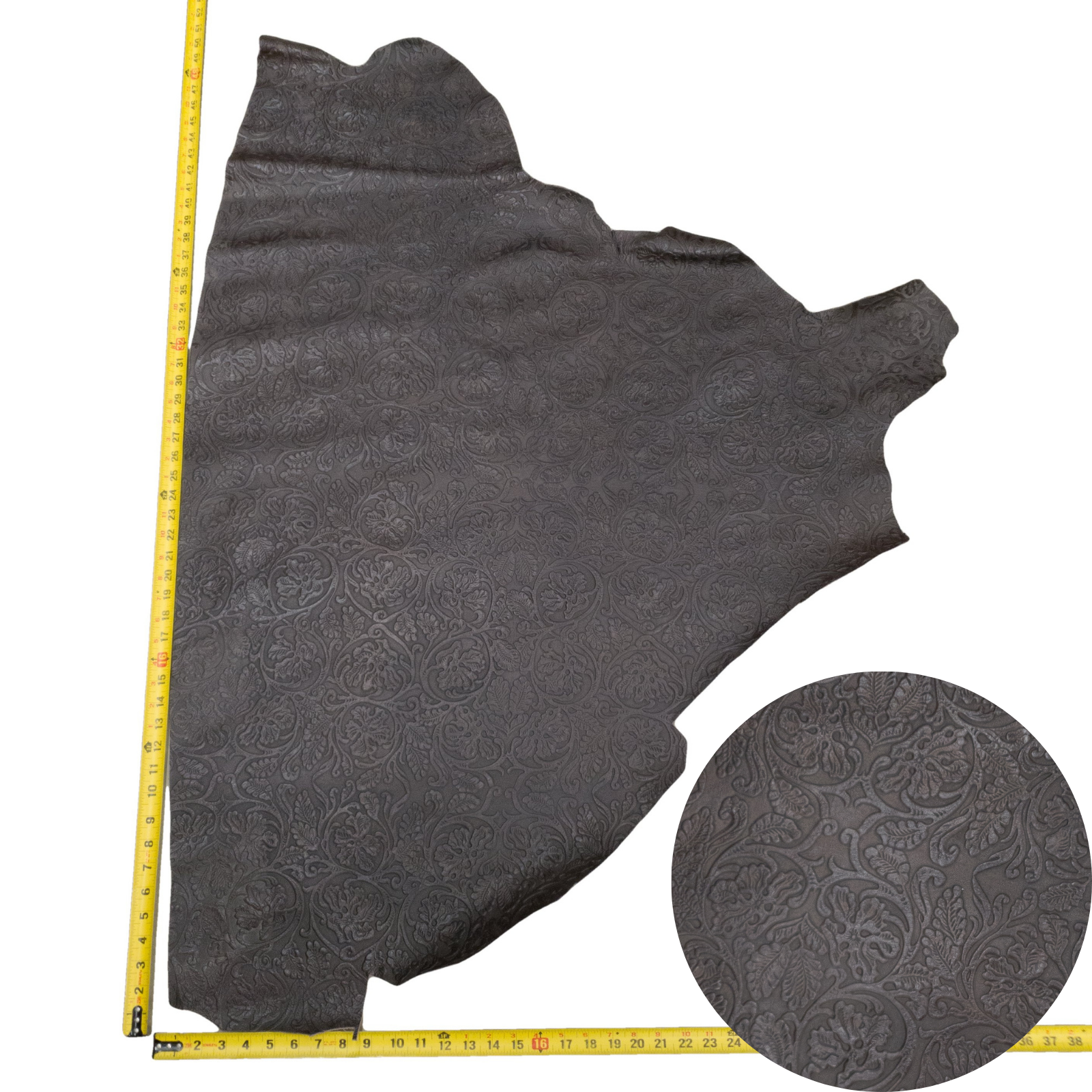 Fashion Embossed, 2-10 Sq Ft, Non-Stock Handbag Cowhide Project Pieces, Timeless Dark Brown / 6 | The Leather Guy