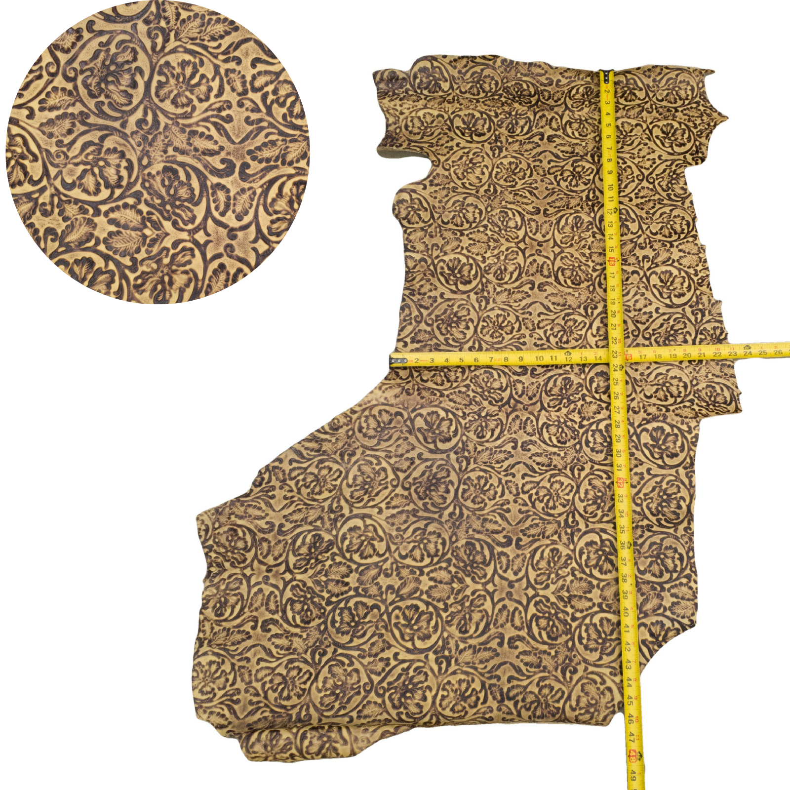 Fashion Embossed, 2-10 Sq Ft, Non-Stock Handbag Cowhide Project Pieces, Timeless Sand / 7.25 | The Leather Guy