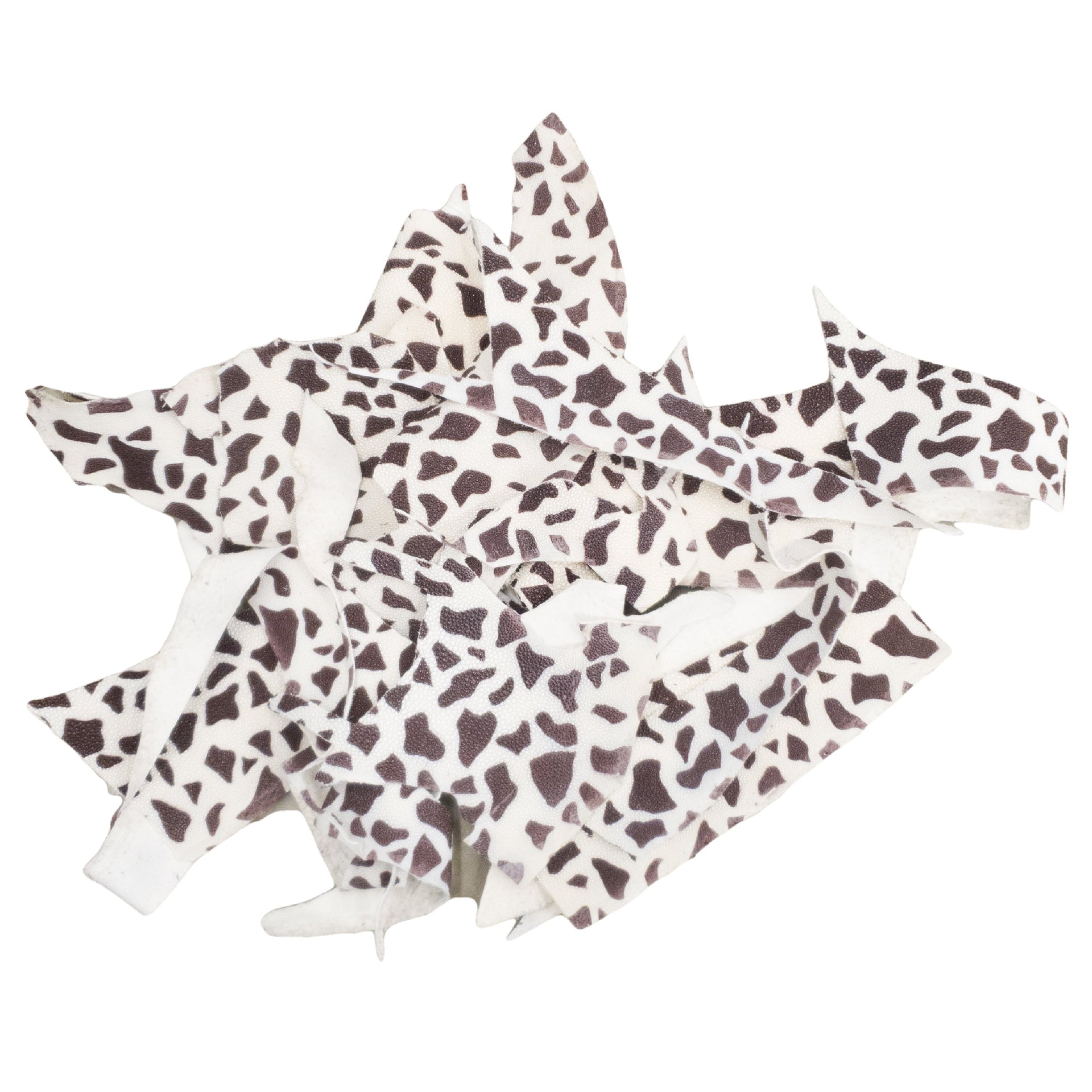 Stingray Leather Scraps & Remnants – Cream, 3–4 oz, Off-White Giraffe Print / 1 lb | The Leather Guy