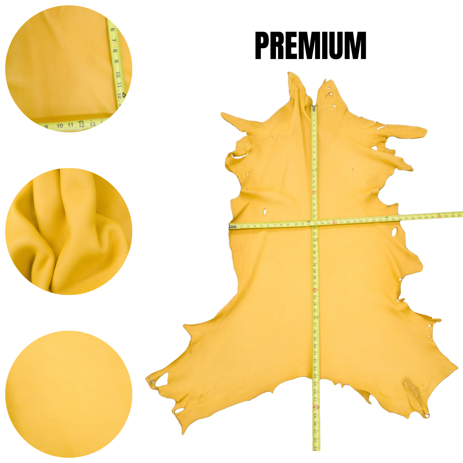 Gold, 3-5 oz, 8-16 SF, Colorado Buckskin Deer Hides,  | The Leather Guy