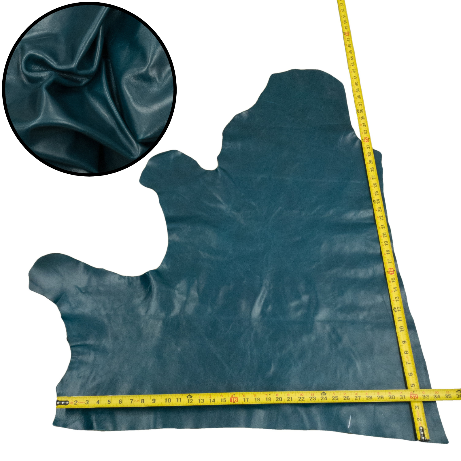 Blues, 3-8 Sq Ft Upholstery Cowhide Project Pieces, Peacock Blue (2-3 oz) / 6 / 1 | The Leather Guy