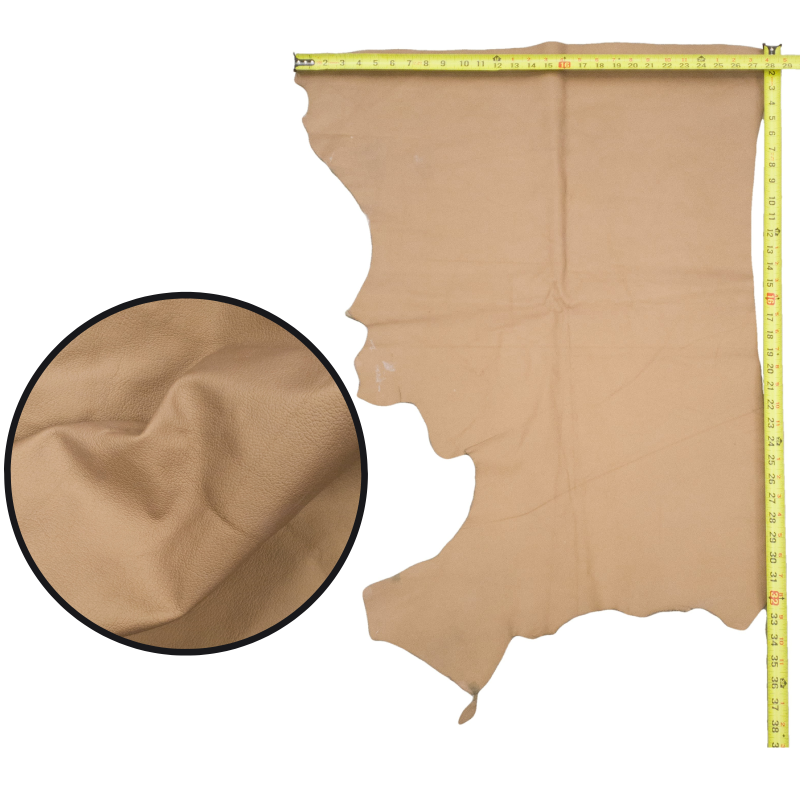 Light Browns, 4-20 Sq Ft Upholstery Cowhide Project Pieces, Pearled Tan / 4 / 1 | The Leather Guy