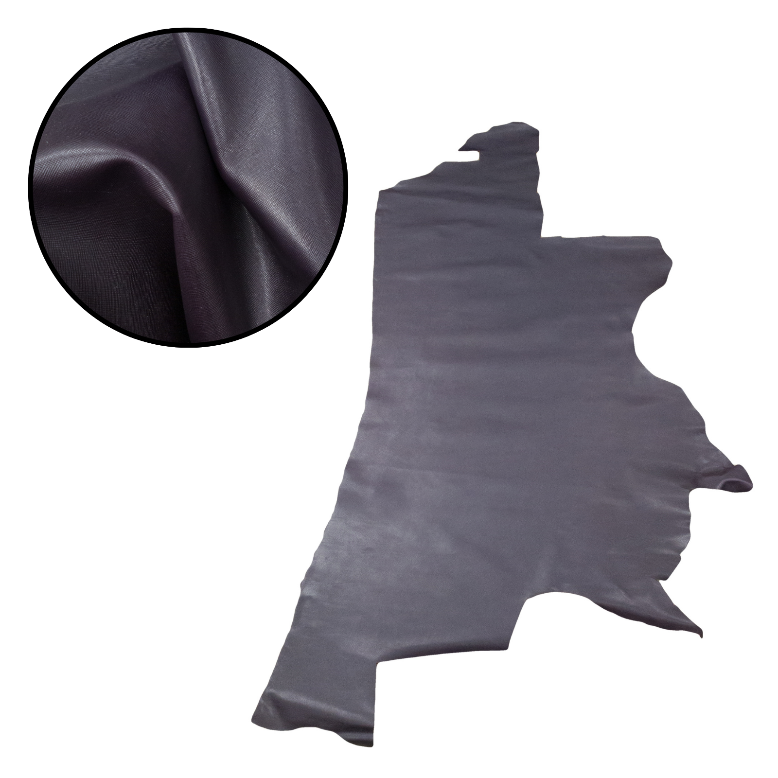 Embossed Saffiano, 12-13 Sq Ft Cowhide Sides, Midnight Purple / 13 | The Leather Guy