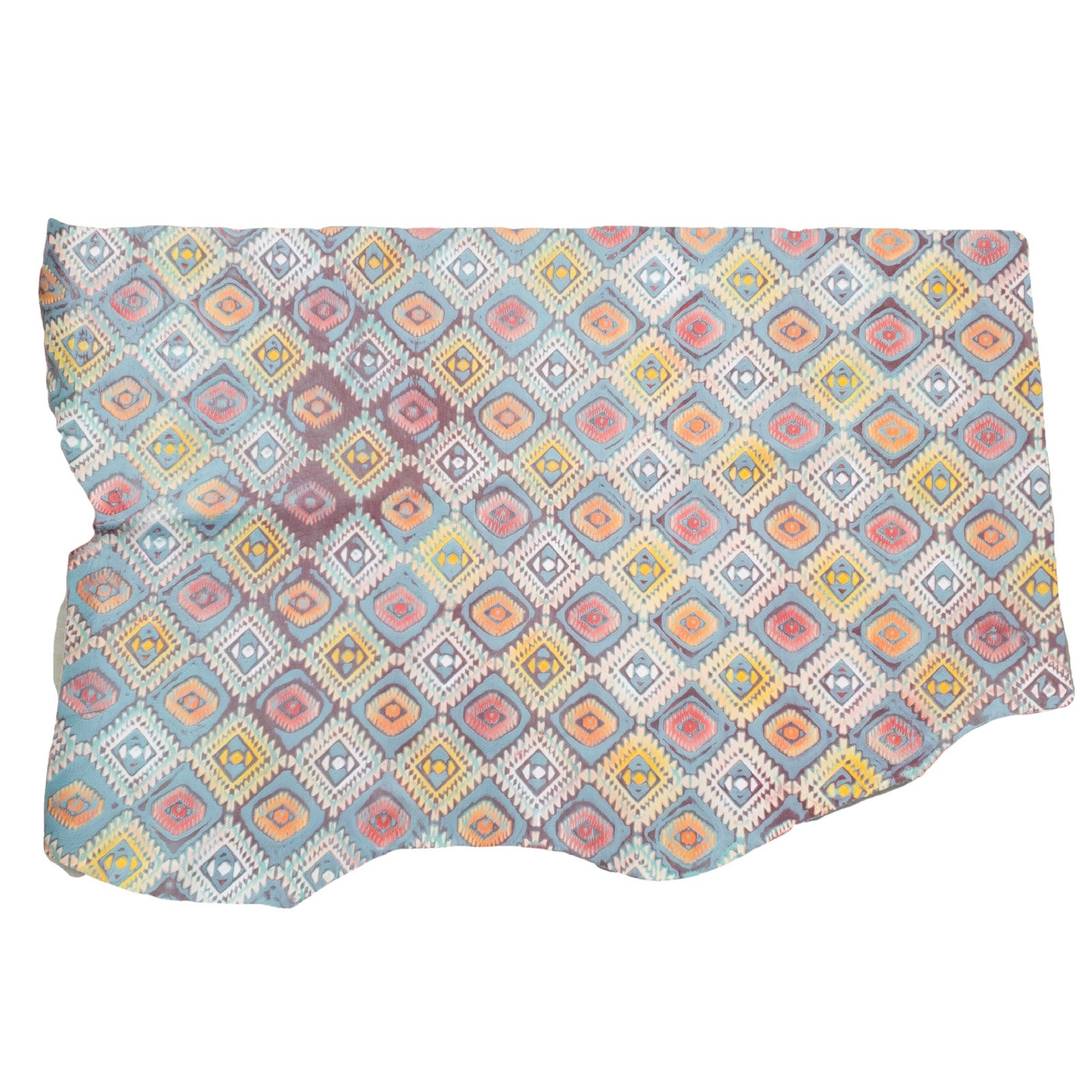 Fashion Embossed, 2-10 Sq Ft, Non-Stock Handbag Cowhide Project Pieces, Rainbow Diamond / 5.5-7.5 (BOTTOM) | The Leather Guy