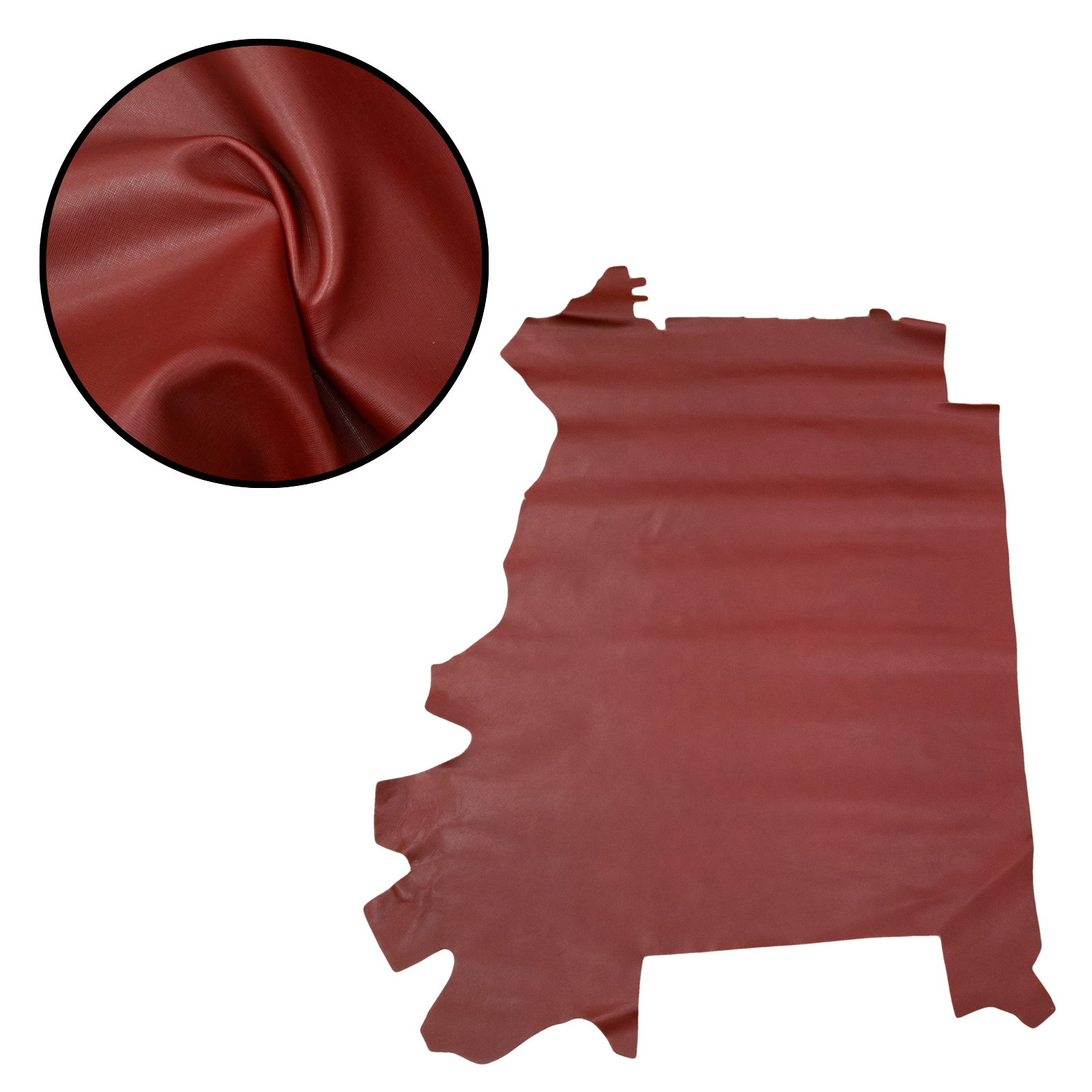 Embossed Saffiano, 12-13 Sq Ft Cowhide Sides, Night Ride Red / 13 | The Leather Guy