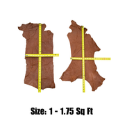 Genuine Ostrich, 0.5-2 Sq Ft, Project Pieces, October Blaze / Small | The Leather Guy