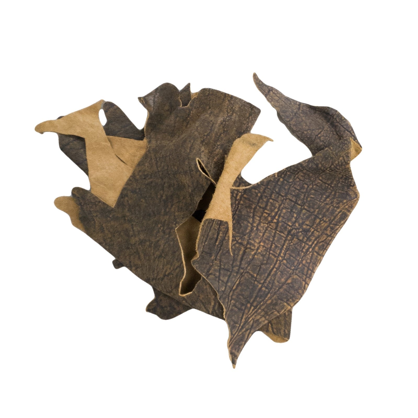 In Store - Elephant, 4.5 - 5.5 oz, Chrome Tan Scrap, 1 pound Bag, Saddle Safari / Large / 1 LB | The Leather Guy
