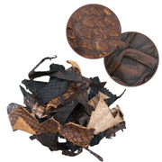 Pirarucu Amazon Bass leather Scrap Remnant Bags - 3-6 oz, Small Pieces / Brown Mix / 1 lb | The Leather Guy