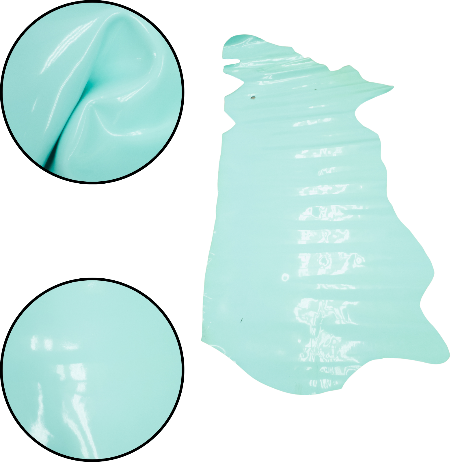 Solid Colors, Patent Cow Handbag Leather, Sides and Project Pieces, Seafoam Blue / Side / 12-14 Sq Ft | The Leather Guy