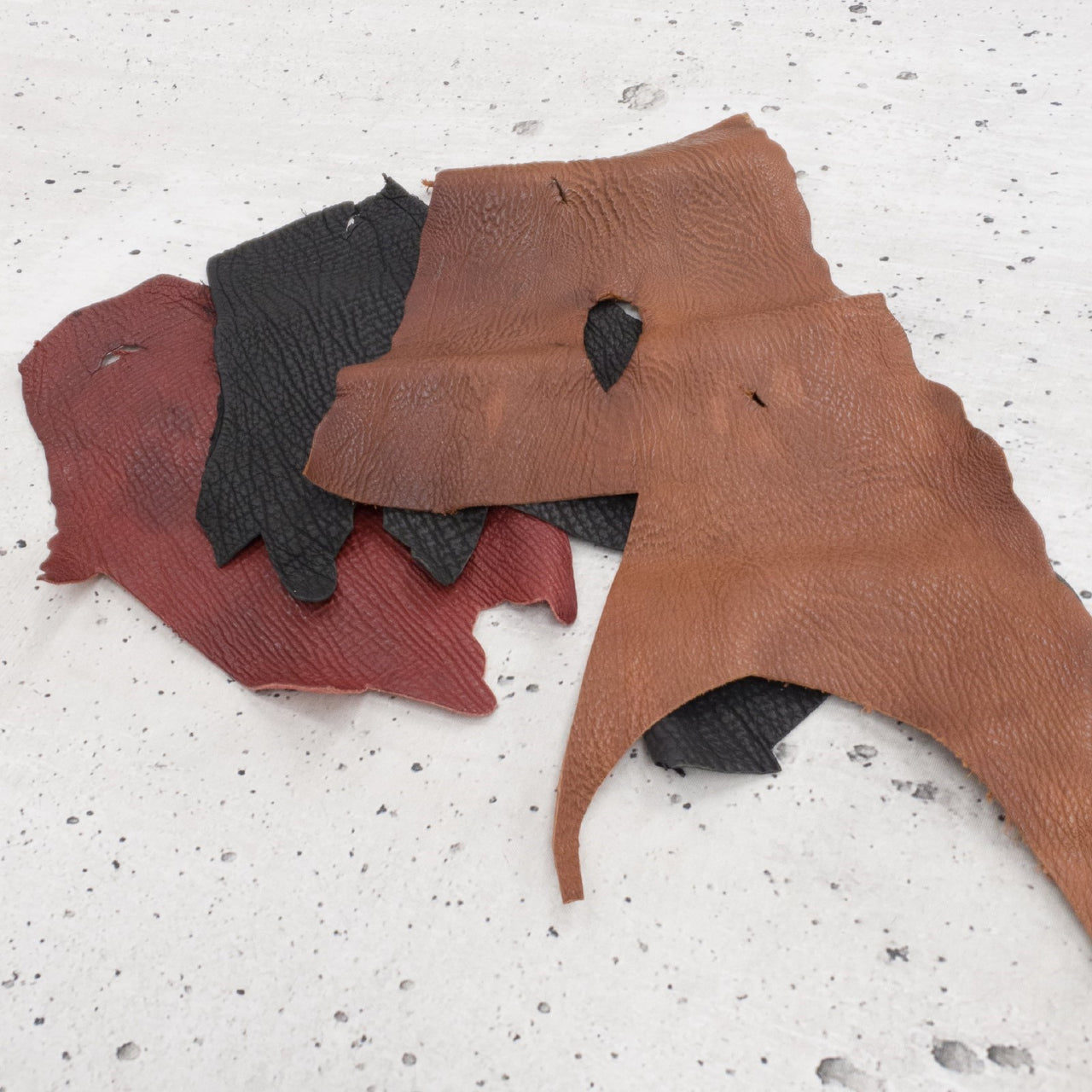 Genuine Shark Leather Project Pieces, 3 - 5 oz, Mixed Colors Remnant Bag, | The Leather Guy