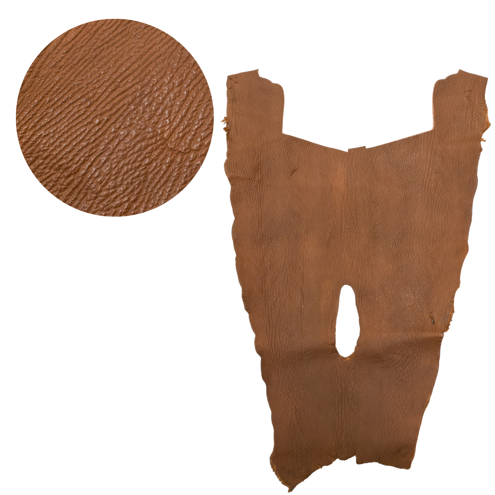 Genuine Shark Leather Tobacco Project Pieces, 3 - 5 oz, Small / Body | The Leather Guy