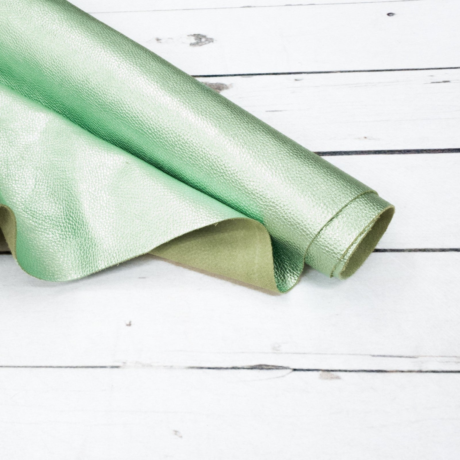 Spring Green Jade, 2.5-3.5 oz Cow Sides, Metallic Jewelry Box, | The Leather Guy