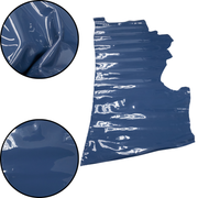 Solid Colors, Patent Cow Handbag Leather, Sides and Project Pieces, Sweet Navy Blue / Side / 9-11 Sq Ft | The Leather Guy