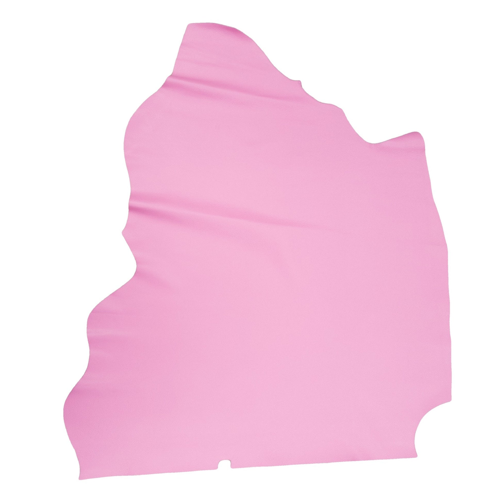Bright Pink Cowhide Leather – Pebble Grain 3–4 oz | Bubble Gum Alley Pink, Top Piece / 6.5 - 7.5 | The Leather Guy