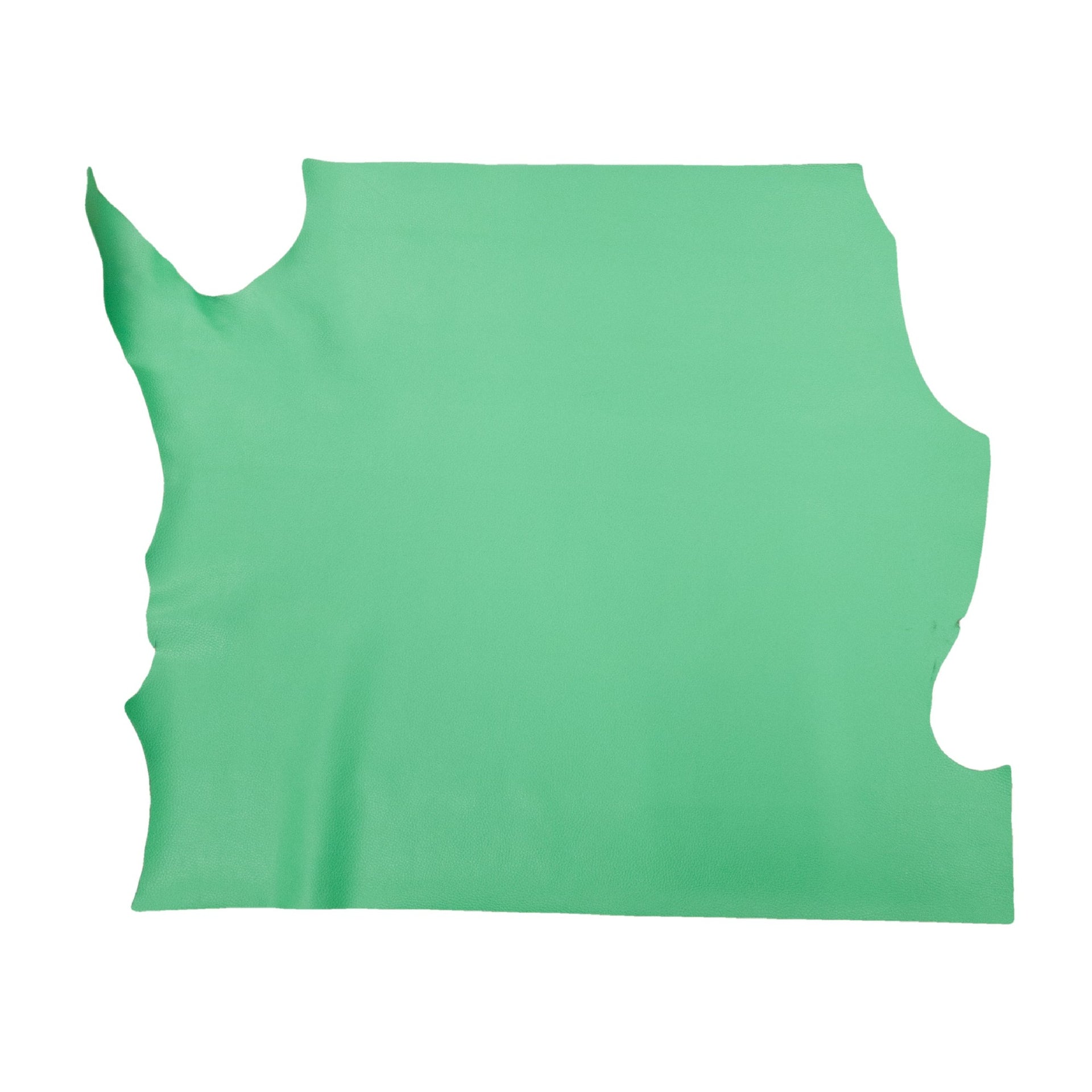 Bright Green Cowhide Leather – Pebble Grain 3–4 oz | Lexington Lush Green, Middle Piece / 6.5 - 7.5 | The Leather Guy