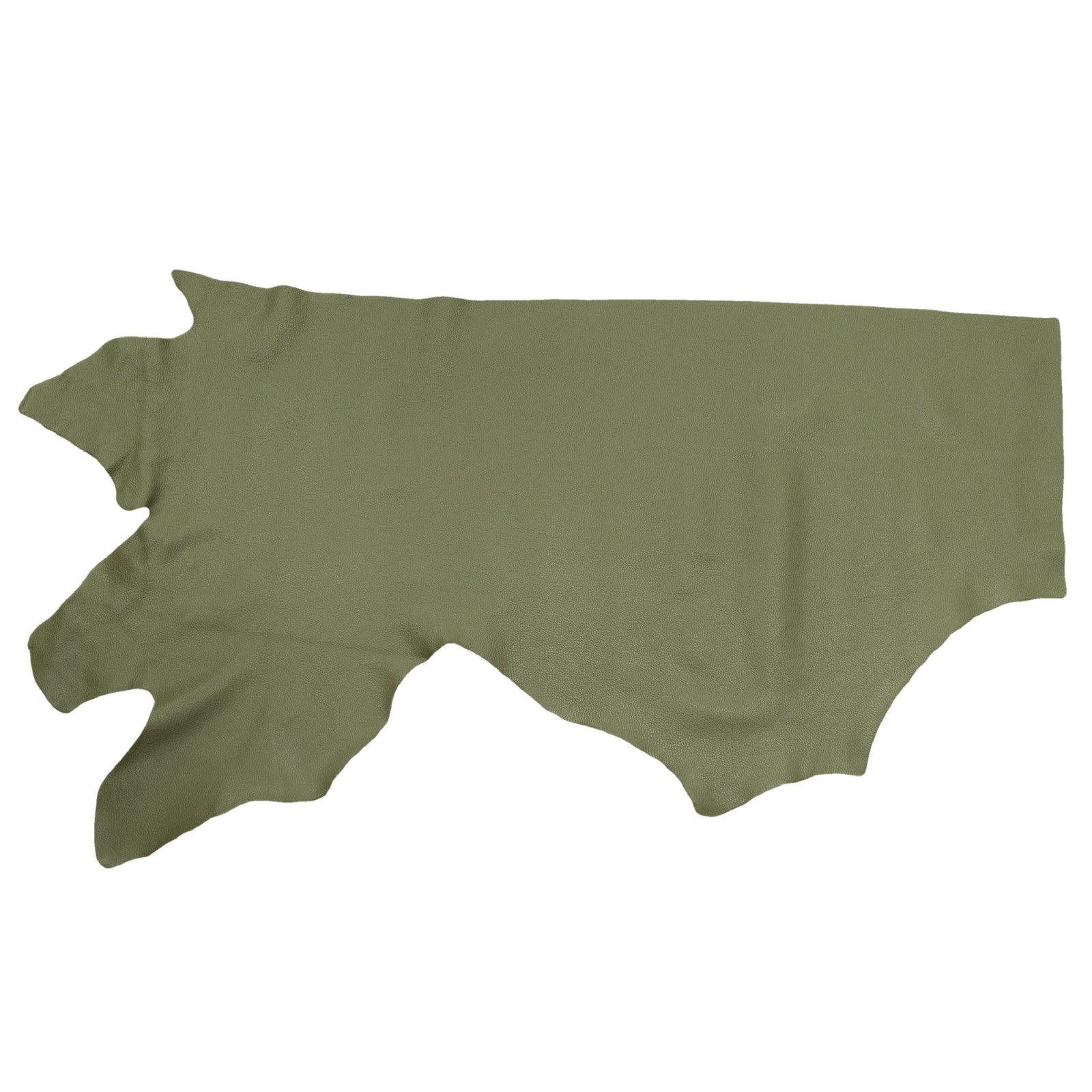 Green Cowhide Leather – Pebble Grain 3–4 oz | Army Soldier Green, Bottom Piece / 6.5 - 7.5 | The Leather Guy