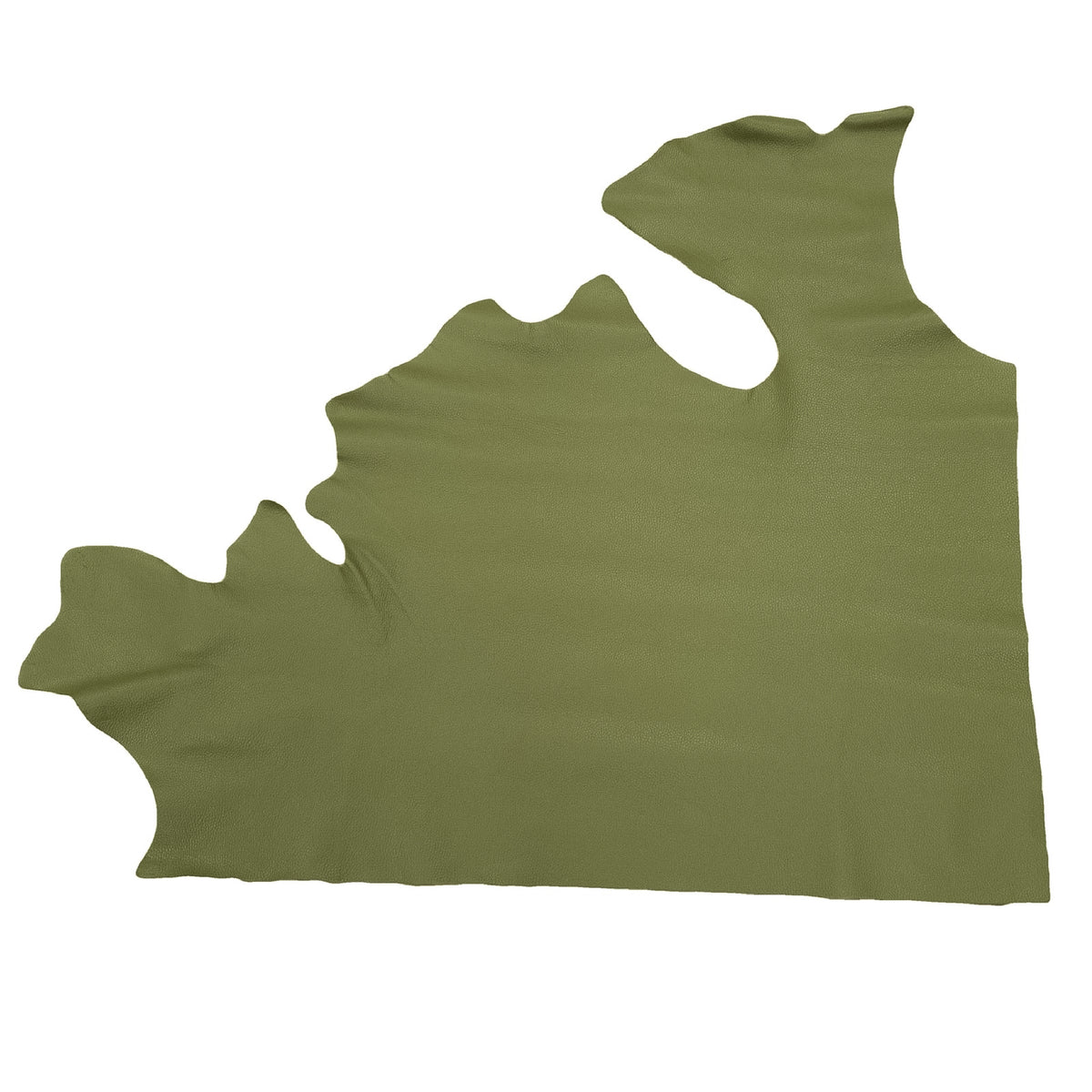 Army Green Cowhide Leather – Pebble Grain 3–4 oz | Fort Bliss Green, Top Piece / 6.5 - 7.5 | The Leather Guy