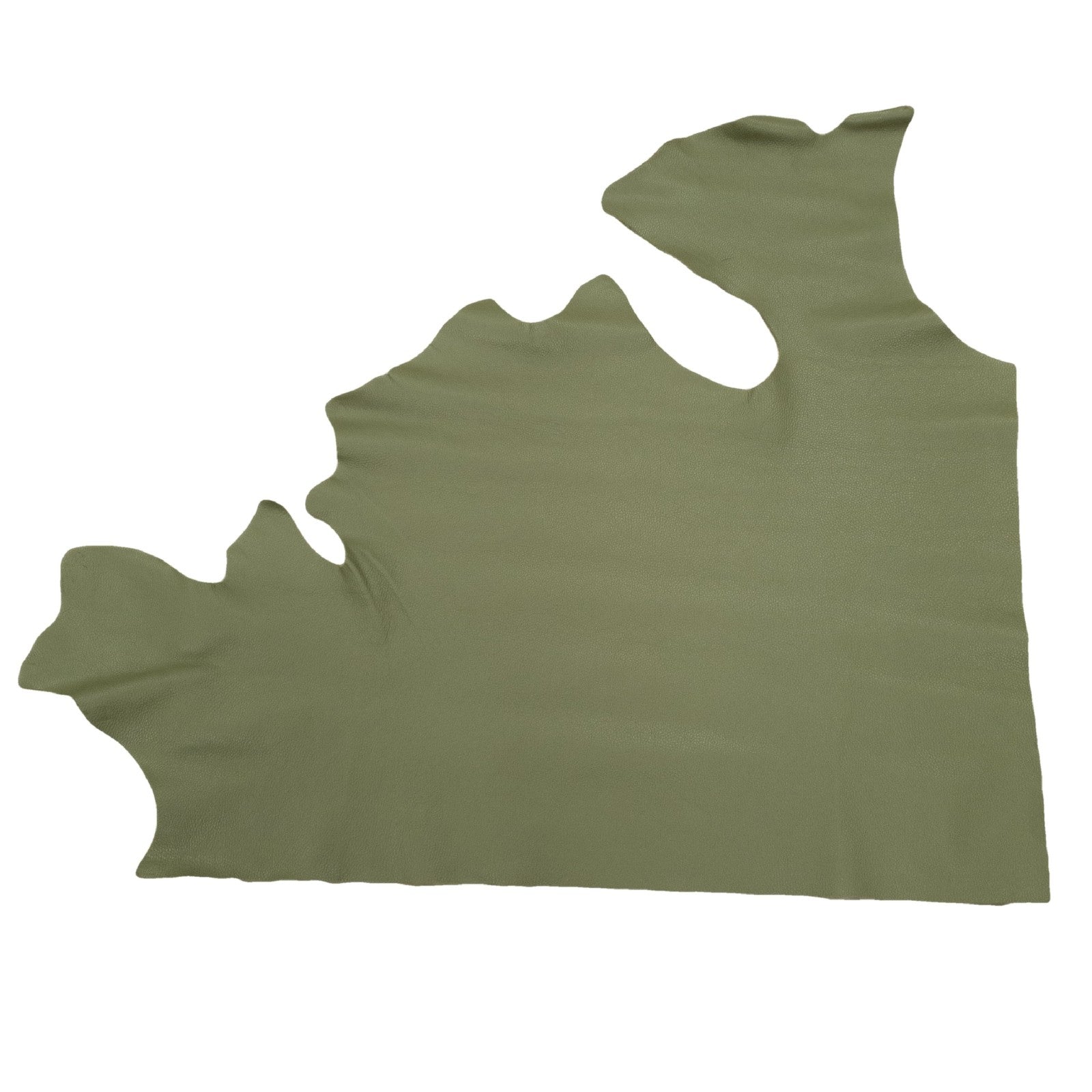 Green Cowhide Leather – Pebble Grain 3–4 oz | Army Soldier Green, Top Piece / 6.5 - 7.5 | The Leather Guy