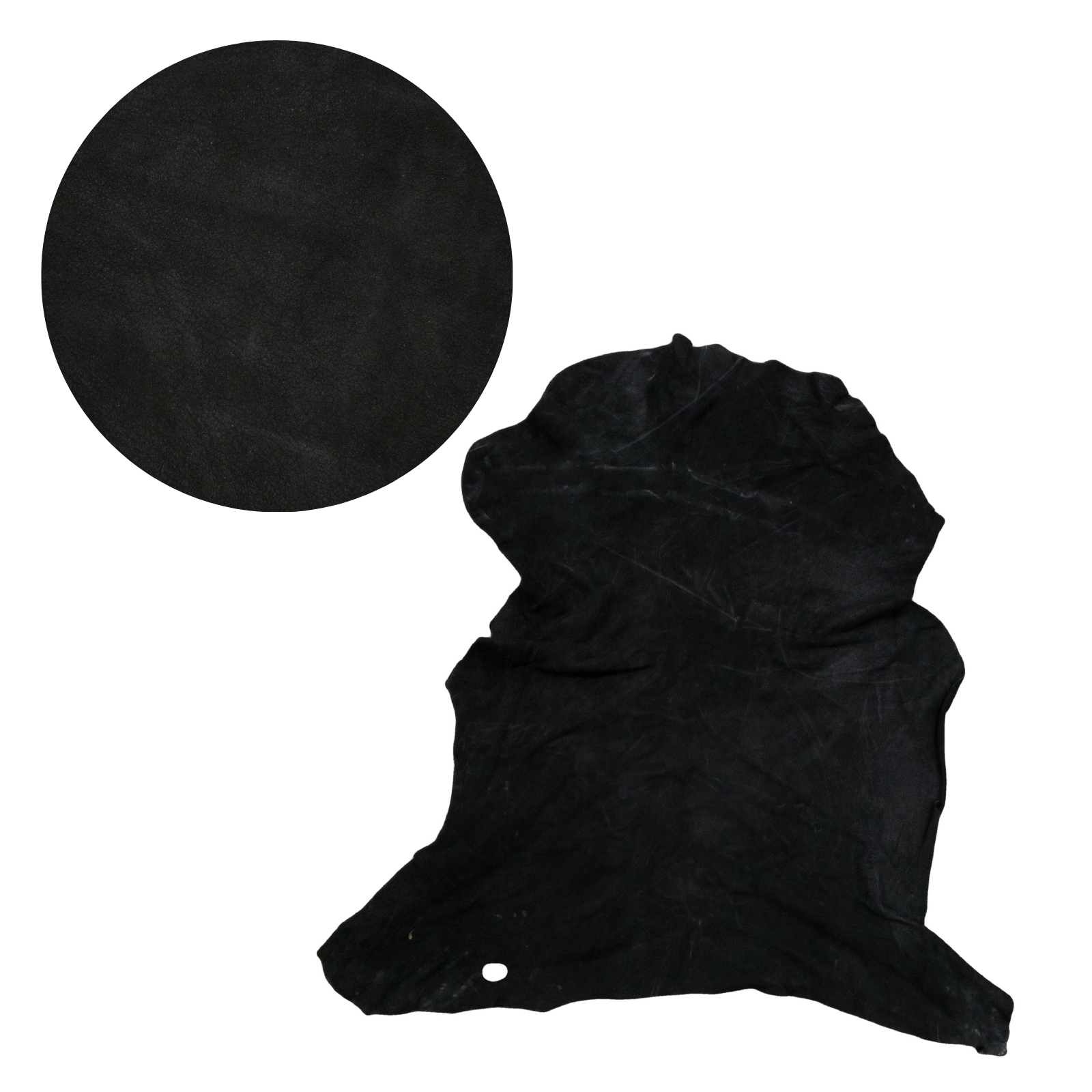 Black, 3-6 Sq Ft, 2-3 oz, Goat Hides, Nubuck / 5-6 Sq Ft | The Leather Guy