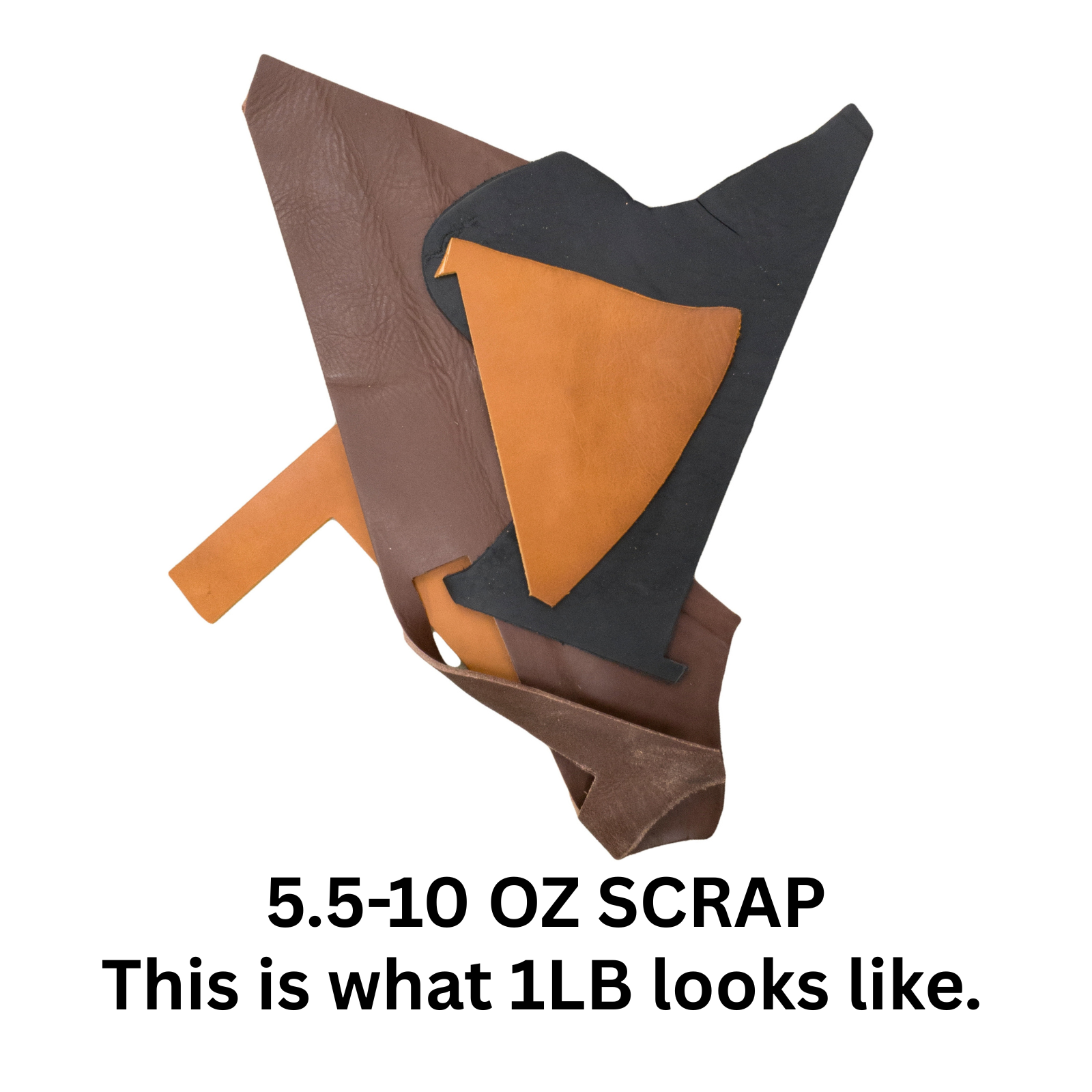 Brown and Black, 2-10 oz, 1 pound Bridle Scrap Bag, | The Leather Guy
