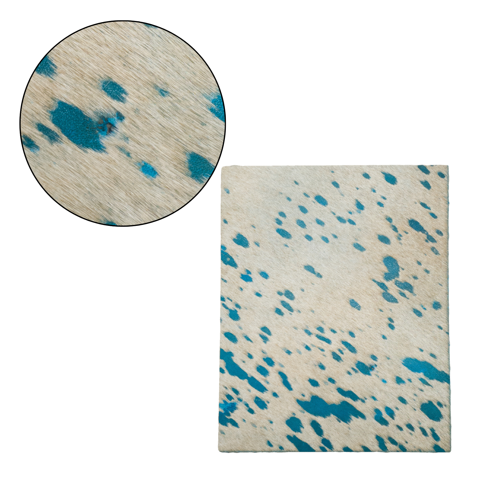 Fashion, Hair on Cow Pre-cuts, Blue acid wash (Low-Grade) / 8 x 10 | The Leather Guy