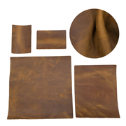Medium Brown Cowboy Cut Pre-cuts, Rustic - Hidden Gold Brown (4-5oz) / 4 x 6 | The Leather Guy