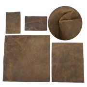 Medium Brown Cowboy Cut Pre-cuts, Rustic - Pony Brown (4-5oz) / 4 x 6 | The Leather Guy