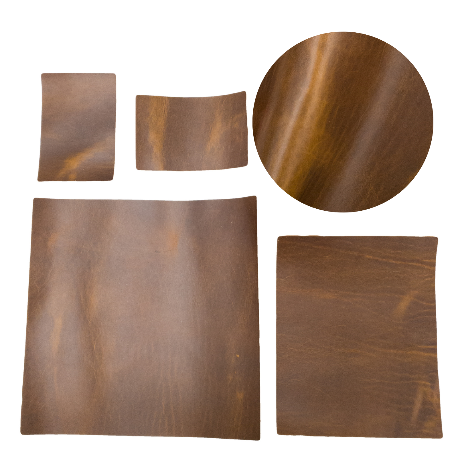 Medium Brown Cowboy Cut Pre-cuts, Regular - Bottom Of The Barrel Brown (5-6oz) / 4 x 6 | The Leather Guy