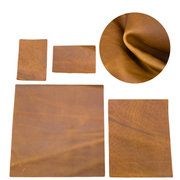 Medium Brown Cowboy Cut Pre-cuts, Rustic - Gold Rush Brown (4-5oz) / 4 x 6 | The Leather Guy