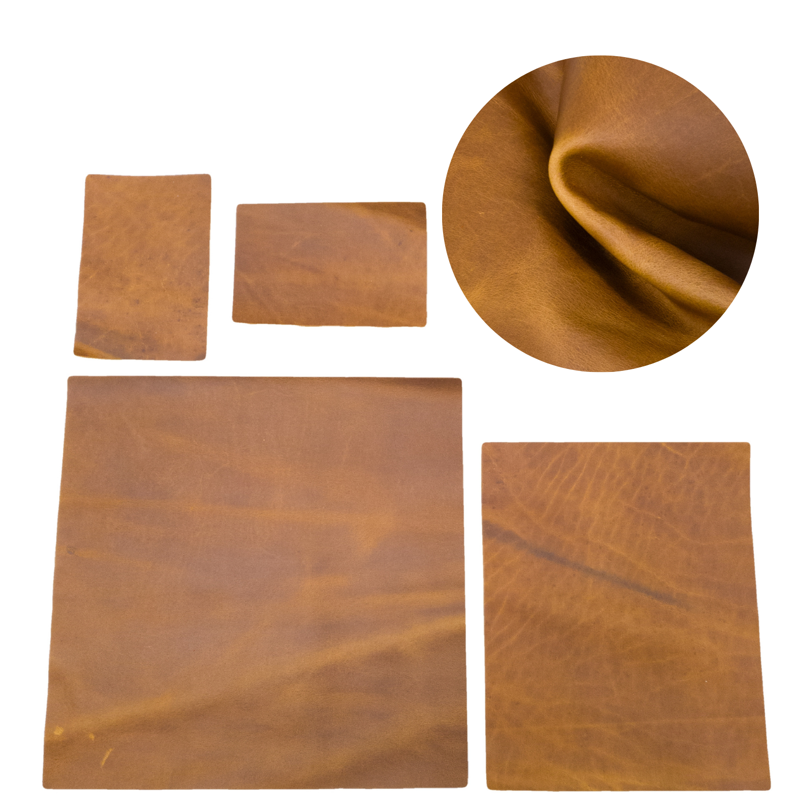 Medium Brown Cowboy Cut Pre-cuts, Rustic - Gold Rush Brown (4-5oz) / 4 x 6 | The Leather Guy