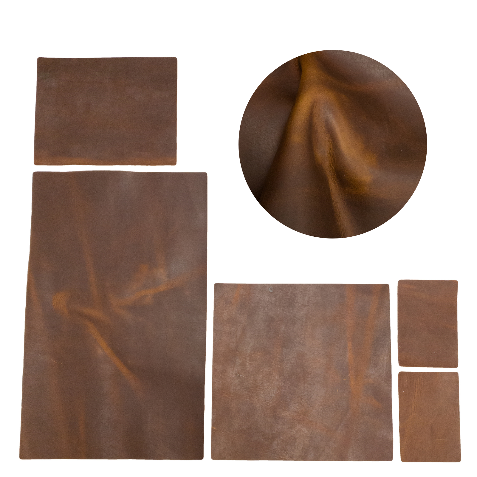 Dark Brown Cowboy Cut Pre-cuts, Regular - Saucy Saloon Brown (4-5oz) / 4 x 6 | The Leather Guy