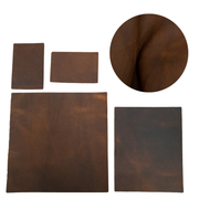 Dark Brown Cowboy Cut Pre-cuts, Regular - Raging Chili Brown (5-6oz) / 4 x 6 | The Leather Guy