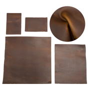 Dark Brown Cowboy Cut Pre-cuts, Rustic - Bellyaching Brown (4-5oz) / 4 x 6 | The Leather Guy