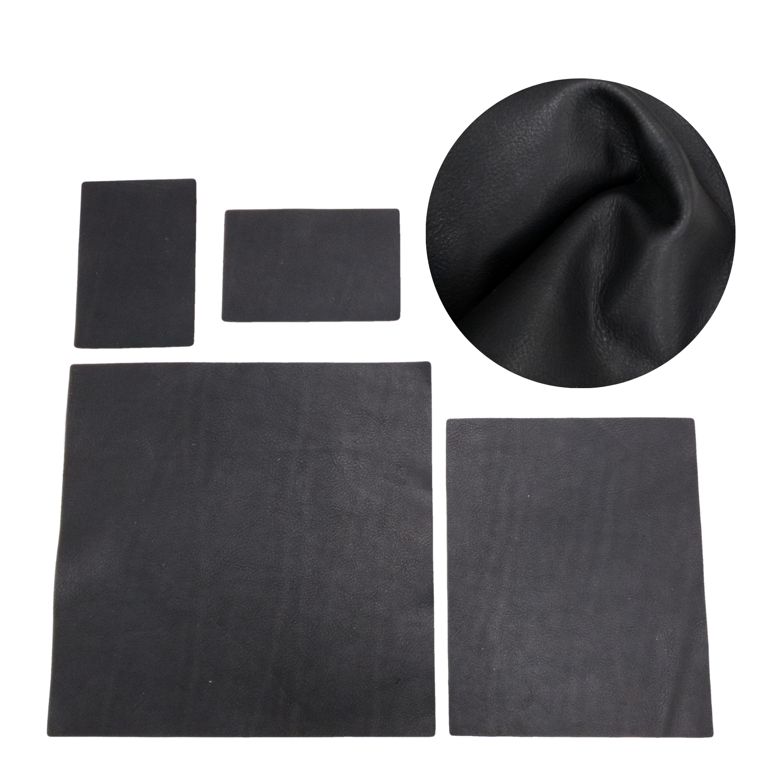 Black Cowboy Cut Pre-cuts, Regular - Outlaw Black (3-4oz) / 4 x 6 | The Leather Guy