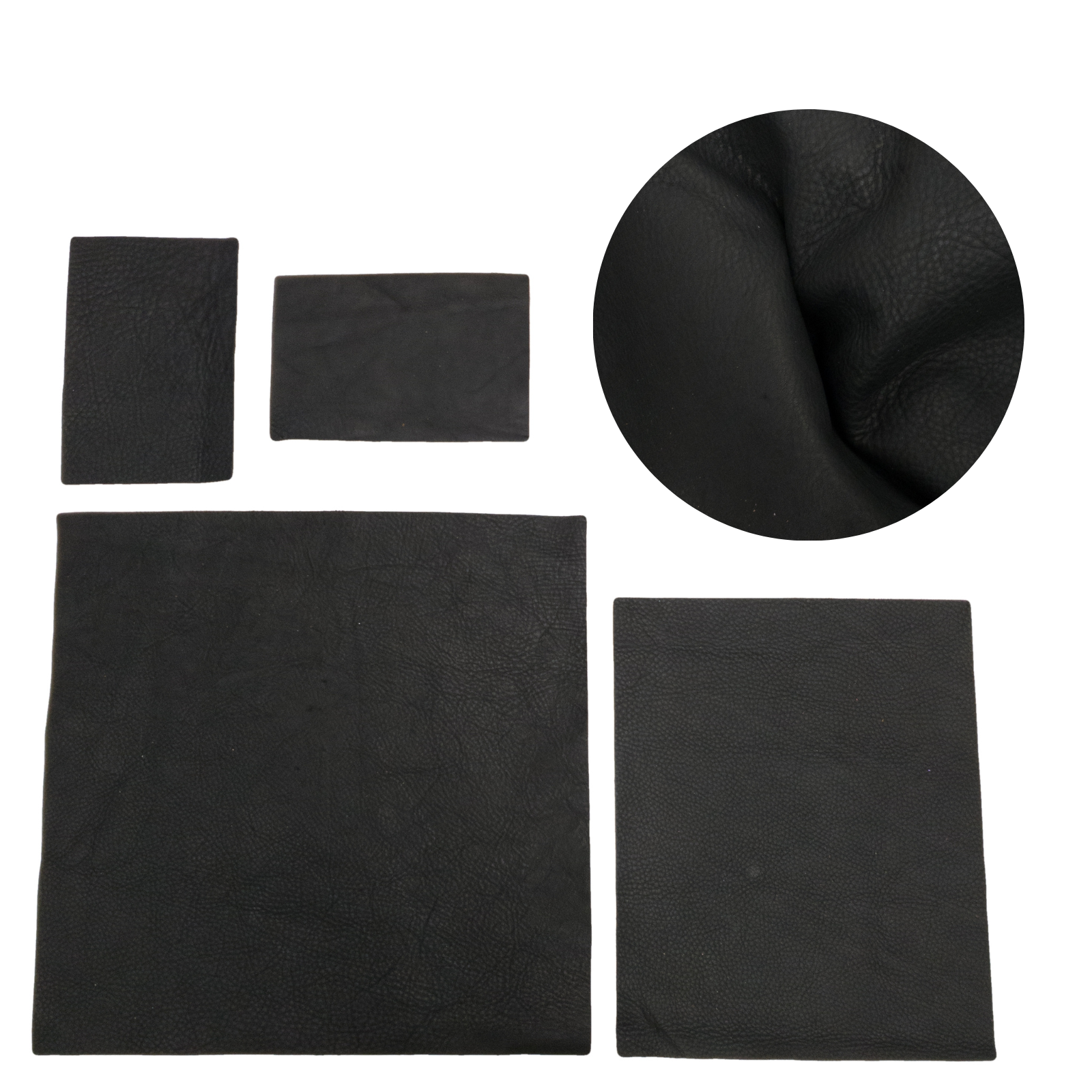 Black Cowboy Cut Pre-cuts, Rustic - Charcoal Matte Black (3-4oz) / 4 x 6 | The Leather Guy
