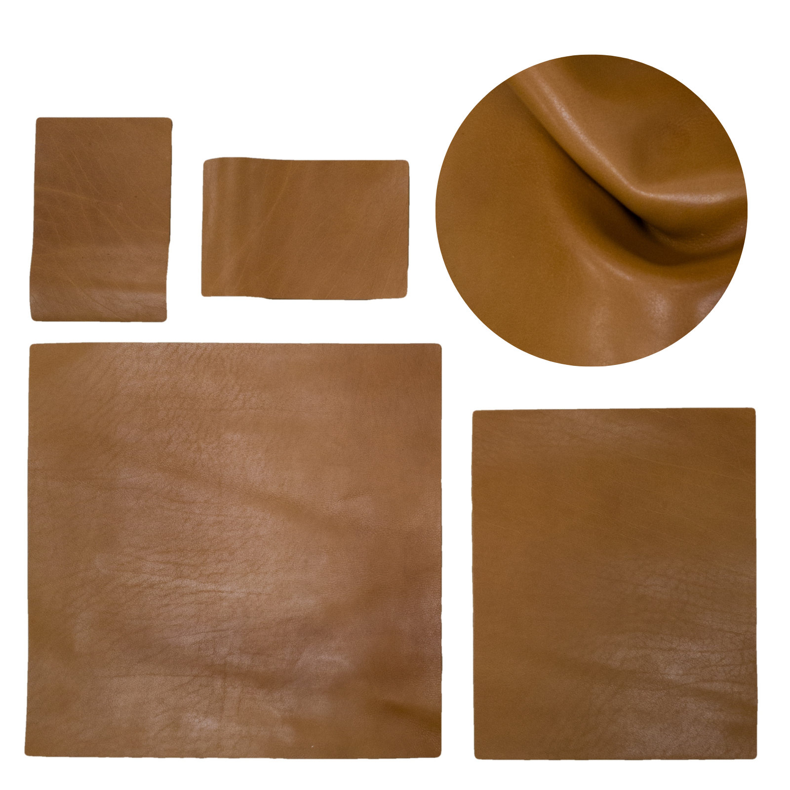 Medium Brown Cowboy Cut Pre-cuts, Regular - Desert Tan (3-4oz) / 4 x 6 | The Leather Guy