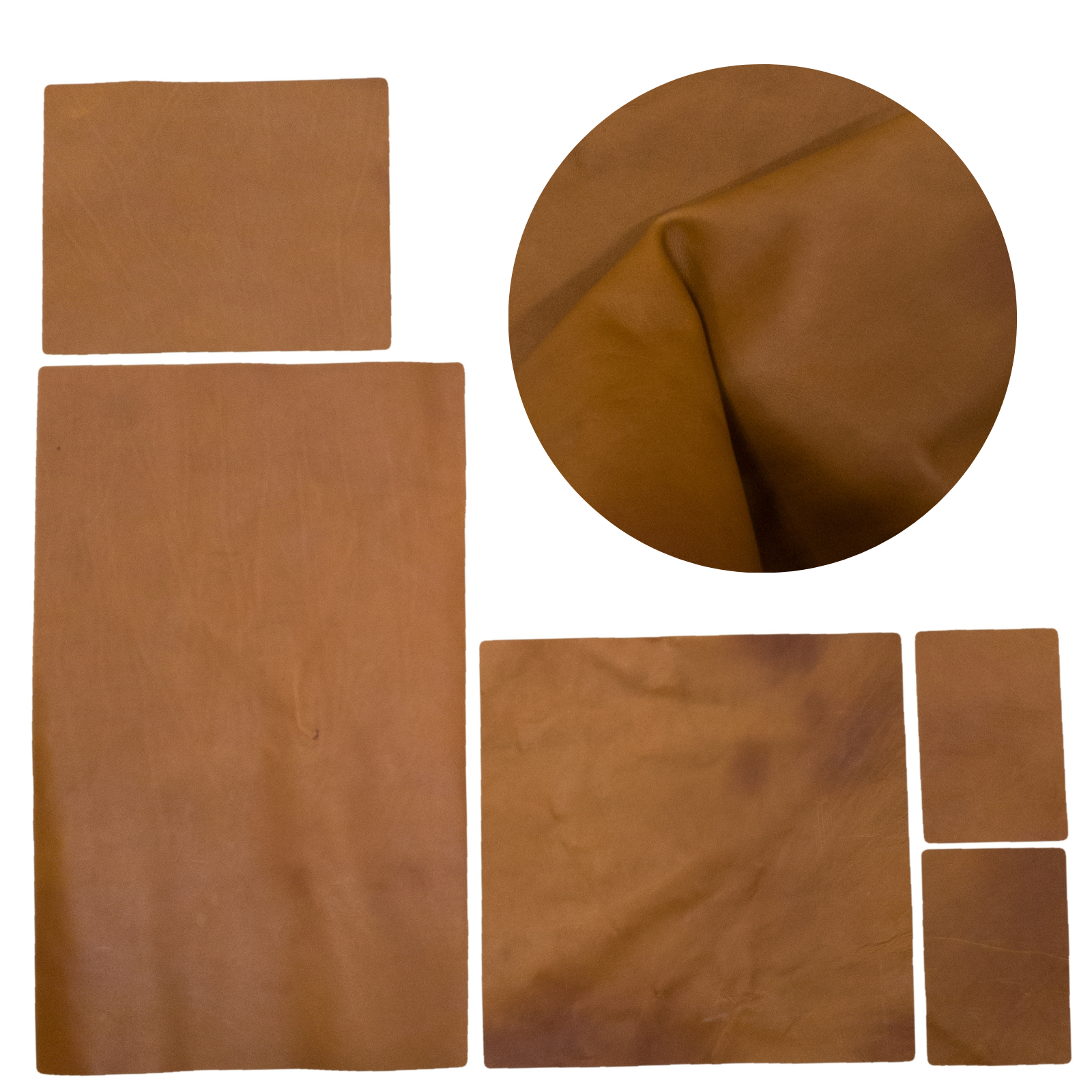 Medium Brown Cowboy Cut Pre-cuts, Rustic - Saddle Up Brown (2.5-3.5oz) / 4 x 6 | The Leather Guy