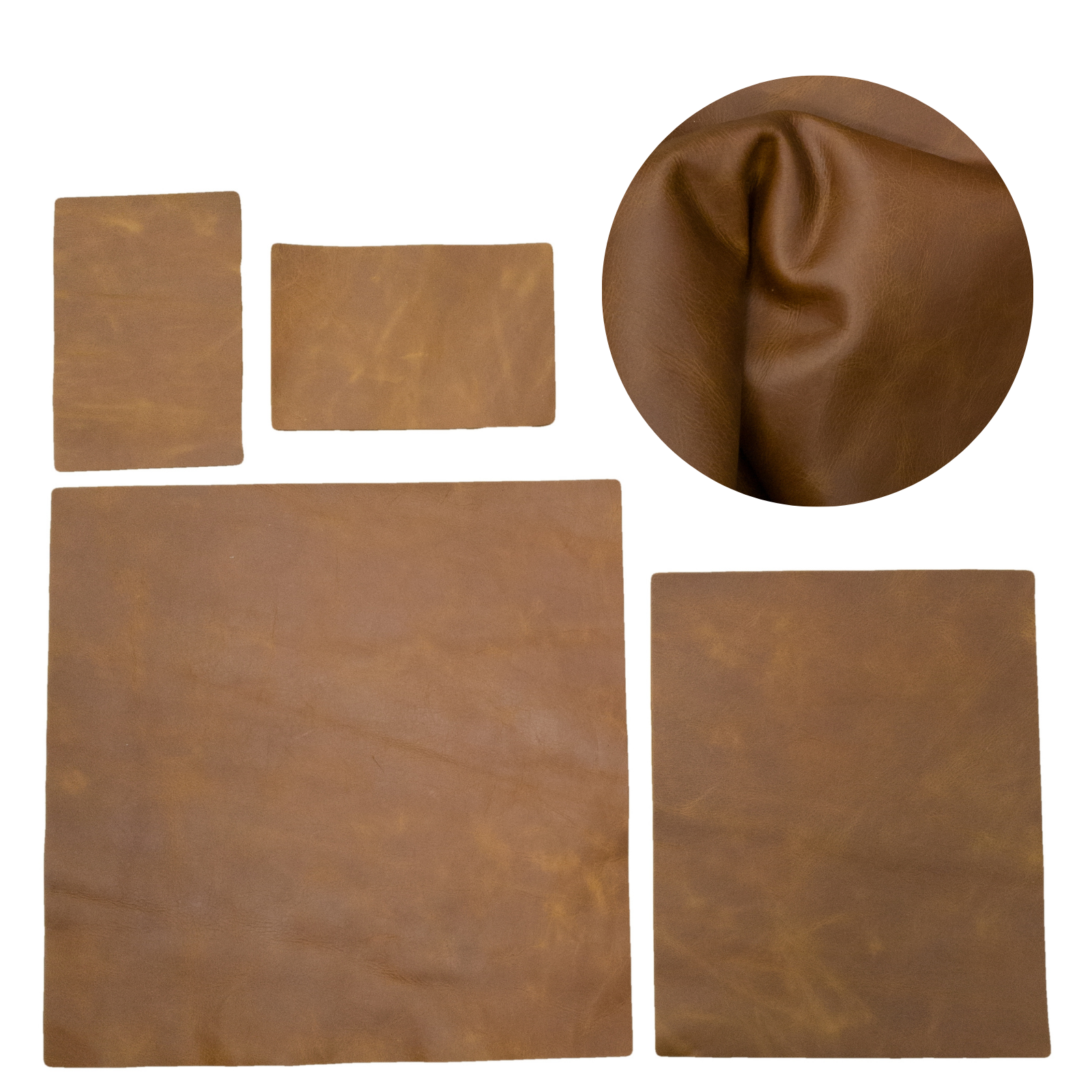 Medium Brown Cowboy Cut Pre-cuts, Regular - Rocky Mountain Brown (2-3oz) / 4 x 6 | The Leather Guy