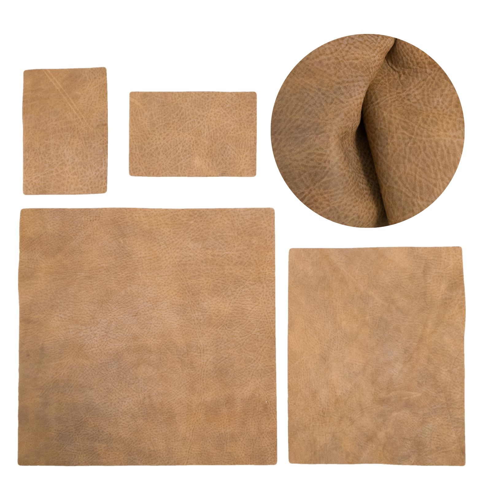 Mixed Chap Cowboy Cut Pre-cuts, Regular - Hardtack Tan (3-4oz) / 4 x 6 | The Leather Guy
