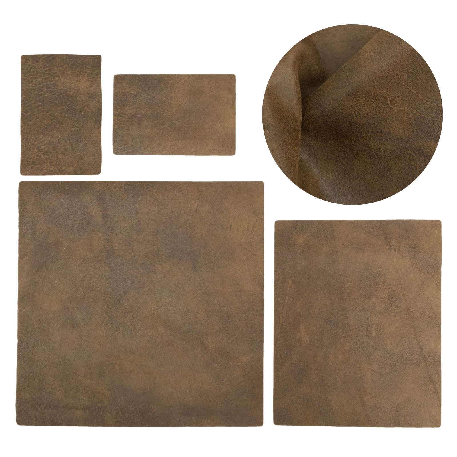 Dark Brown Cowboy Cut Pre-cuts, Rustic - Bandit Brown (3-4oz) / 4 x 6 | The Leather Guy